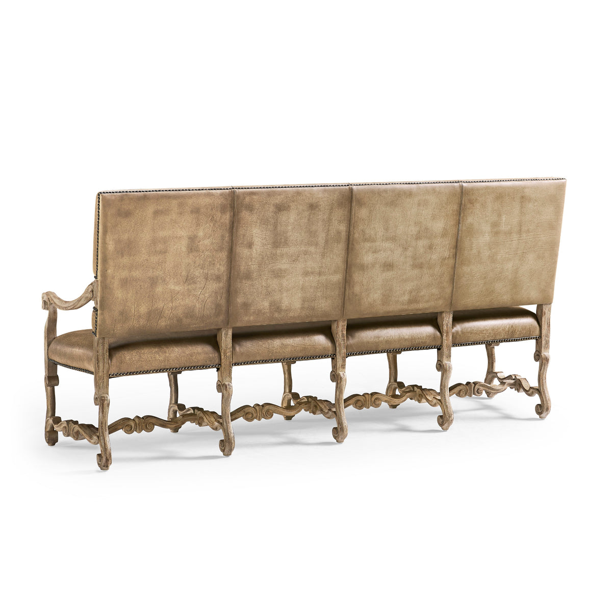 Jonathan Charles Sagehill Leather Banquette Bench