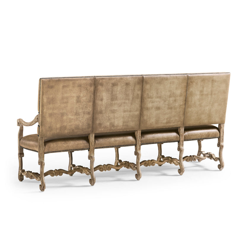 Jonathan Charles Sagehill Leather Banquette Bench