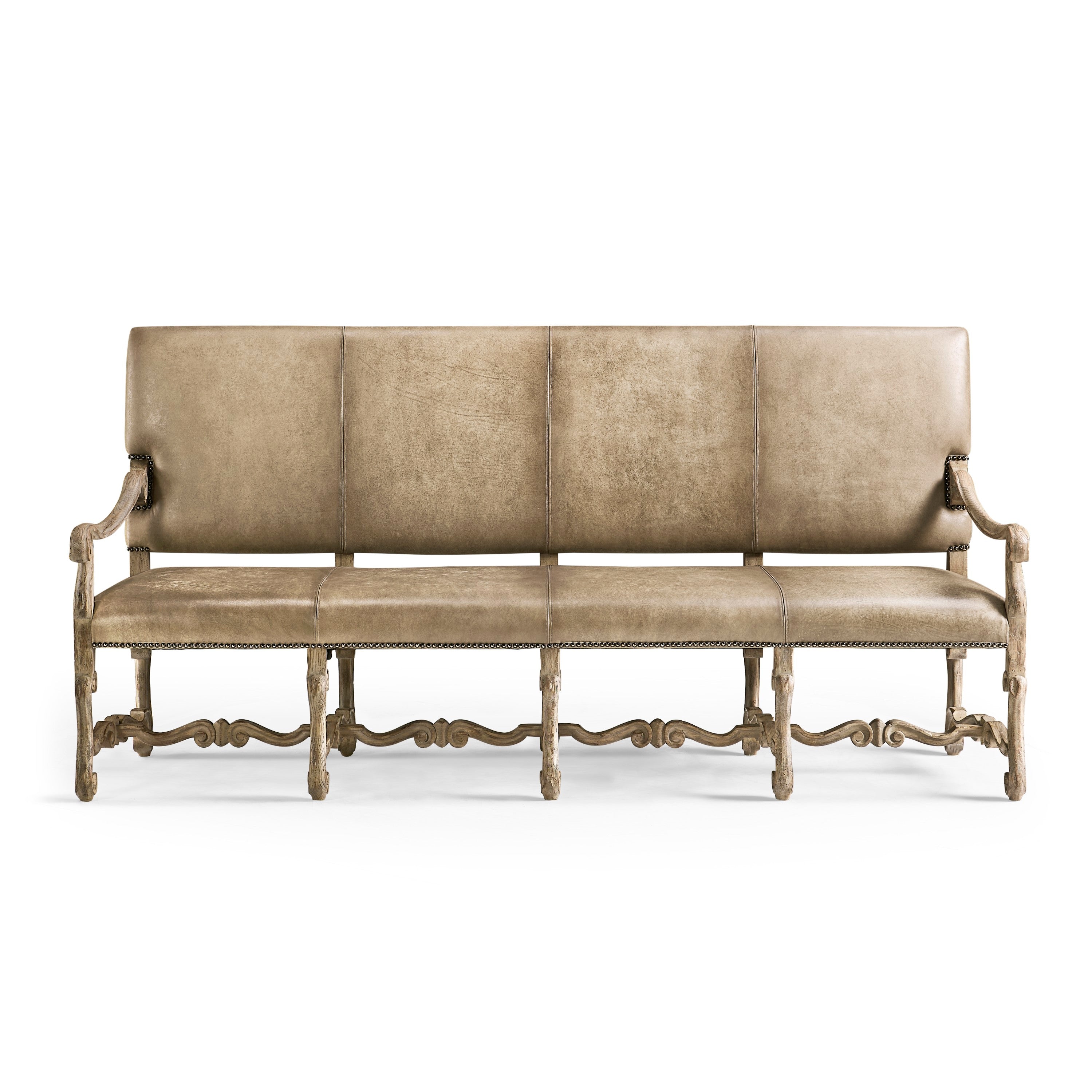 Jonathan Charles Sagehill Leather Banquette Bench