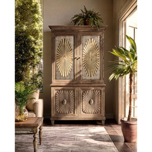 Jonathan Charles Palm Court Starburst Bar Cabinet