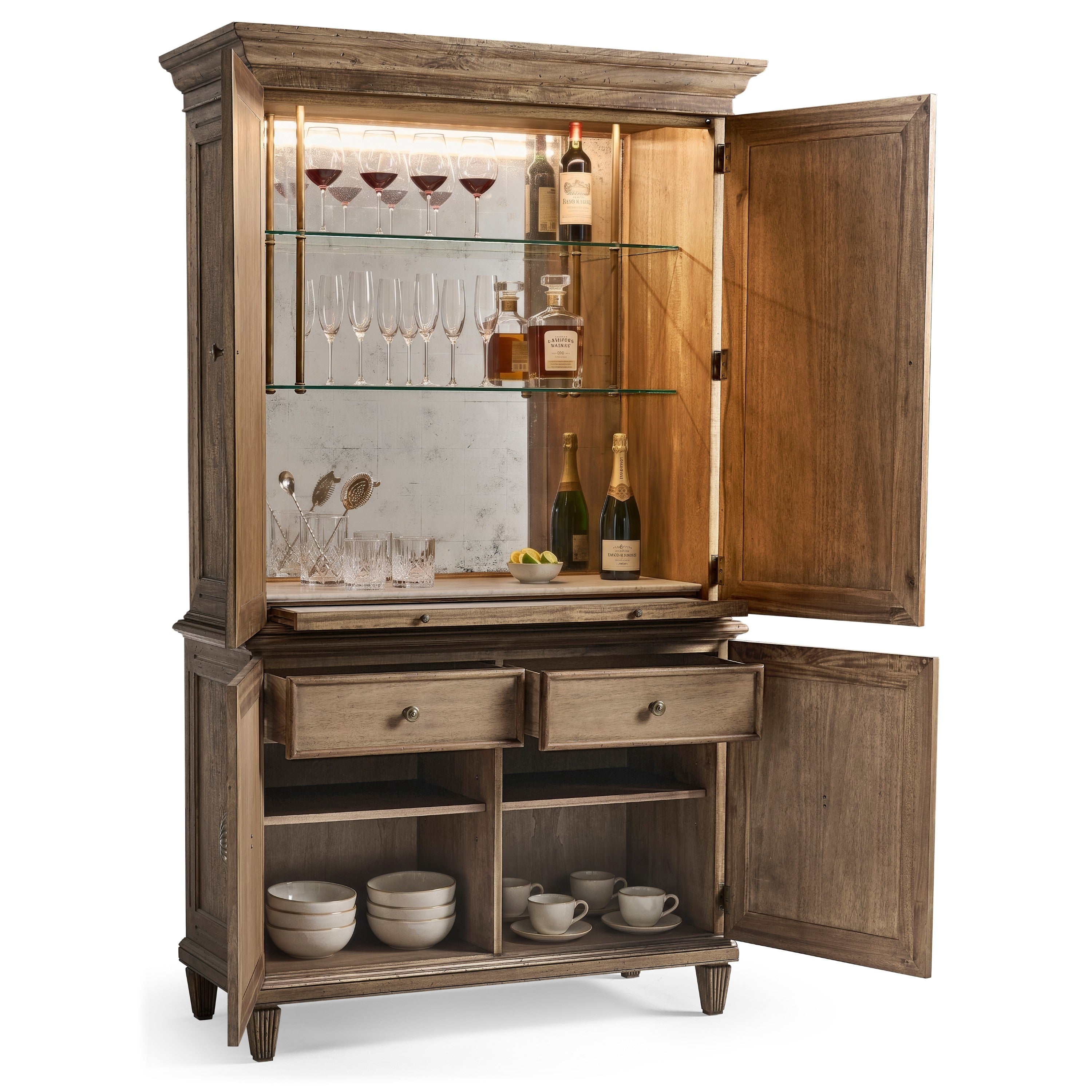 Jonathan Charles Palm Court Starburst Bar Cabinet