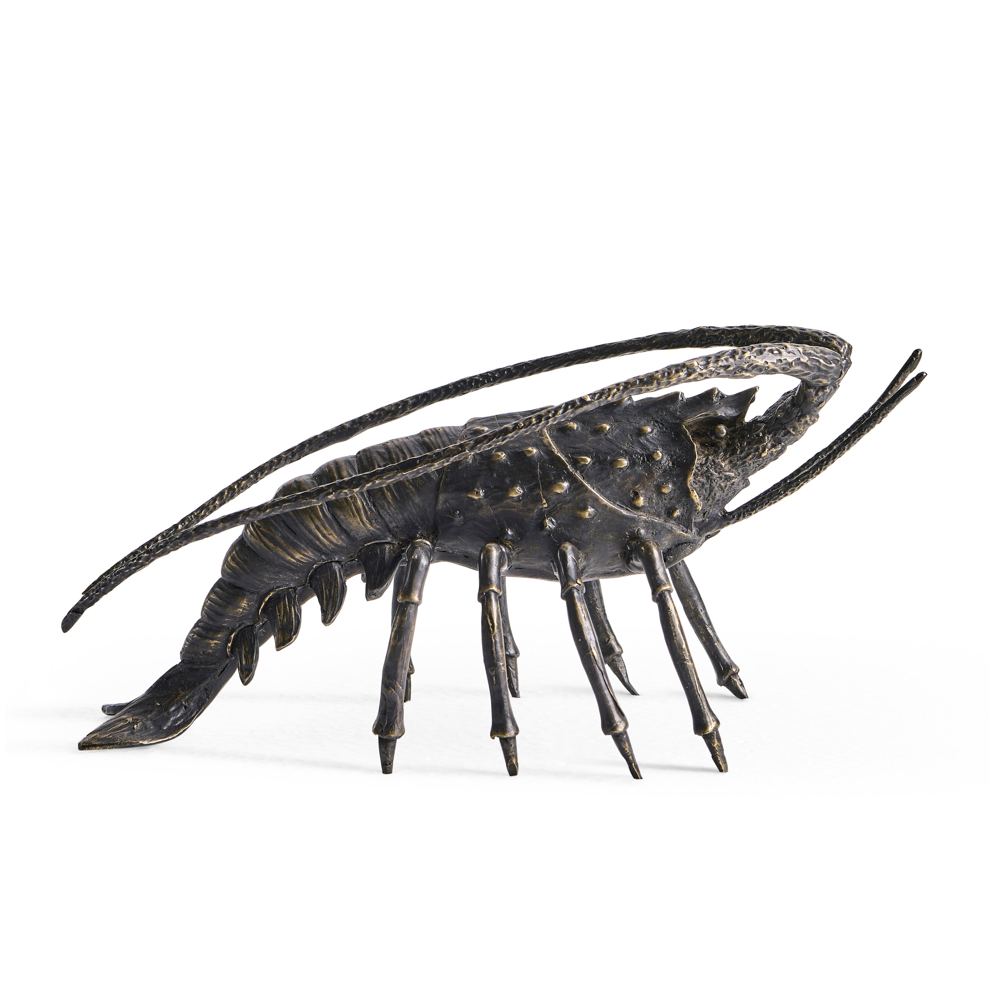 Jonathan Charles Antique Dark Bronze Langoustine Statue