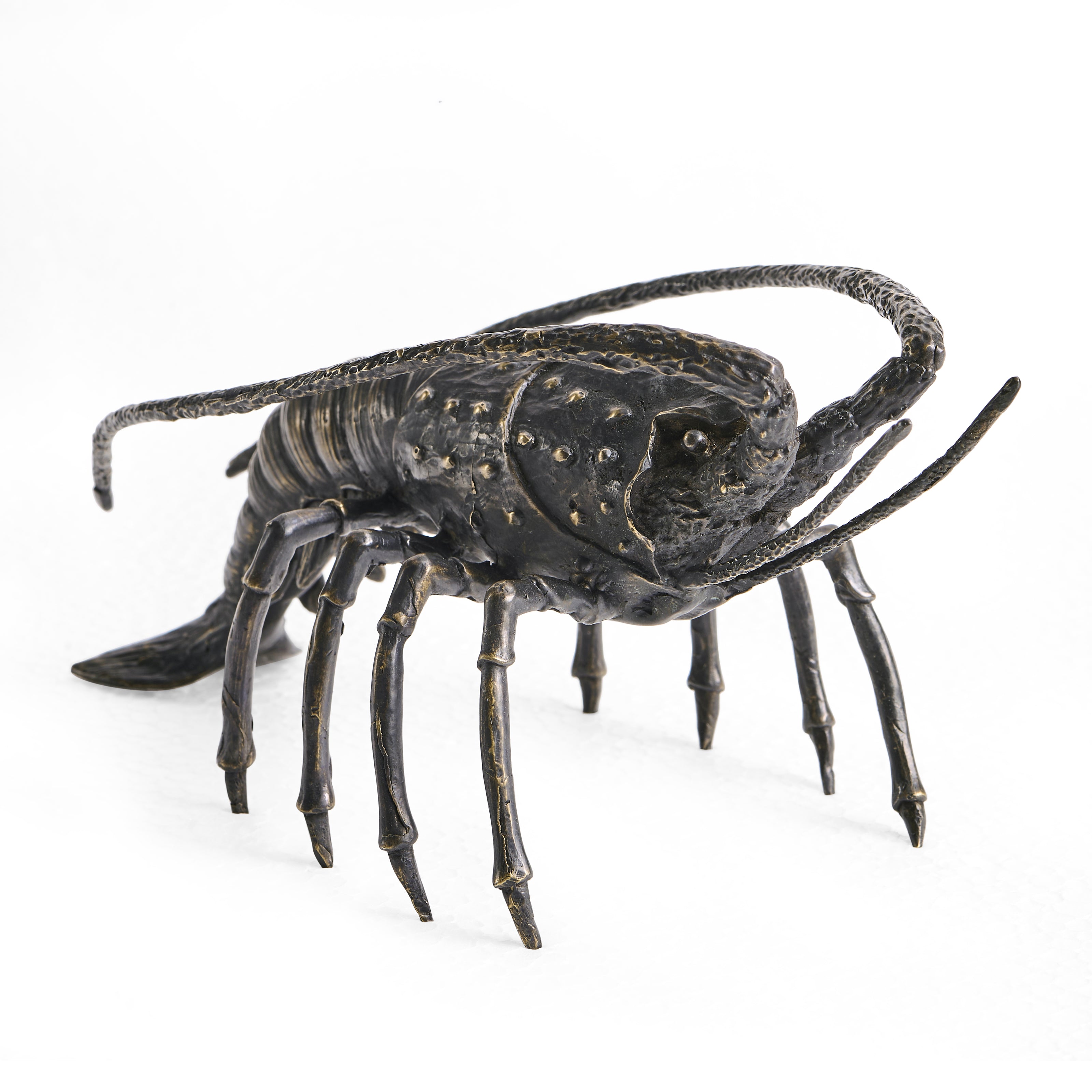 Jonathan Charles Antique Dark Bronze Langoustine Statue
