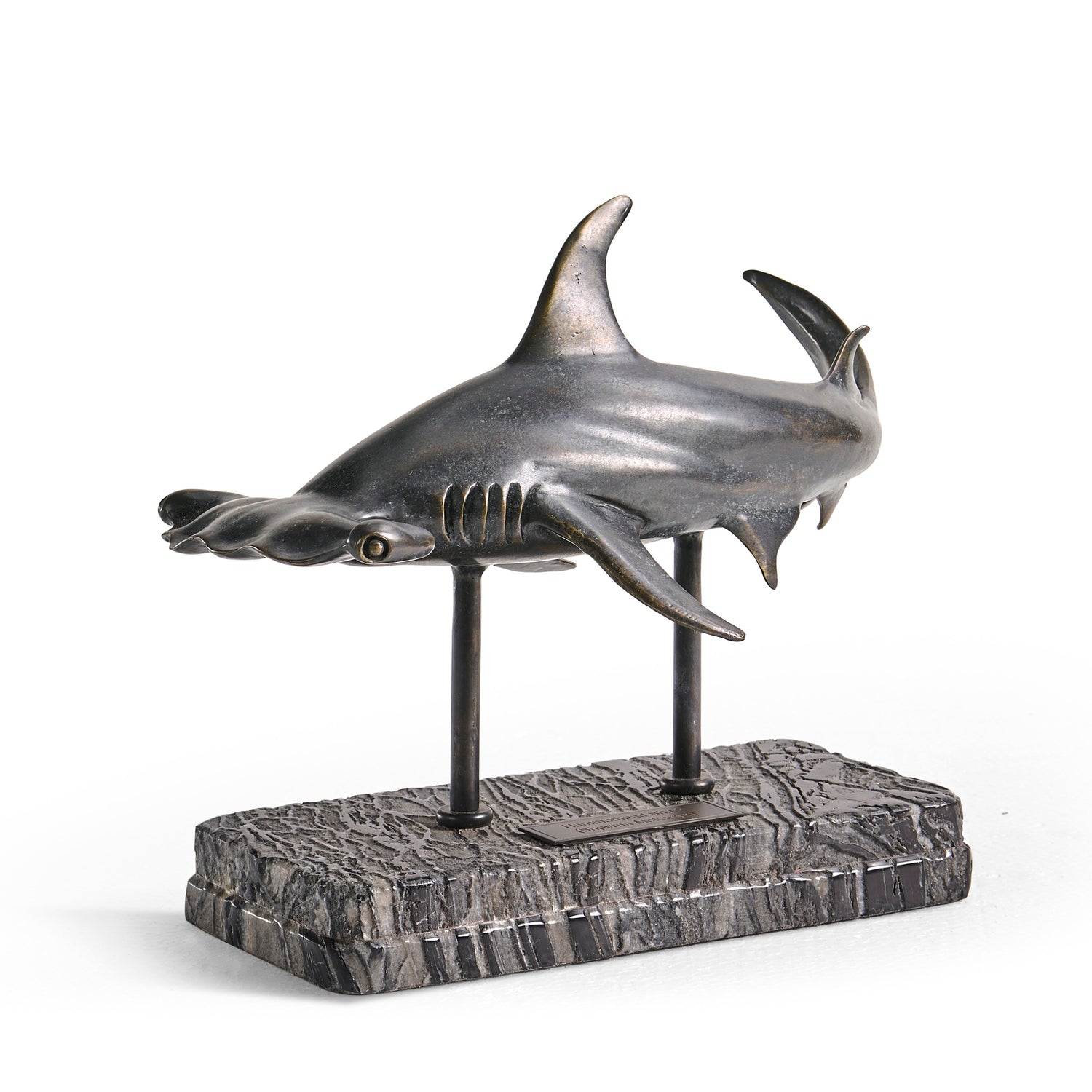 Jonathan Charles Hammerhead Shark C Shape Bronze Statue
