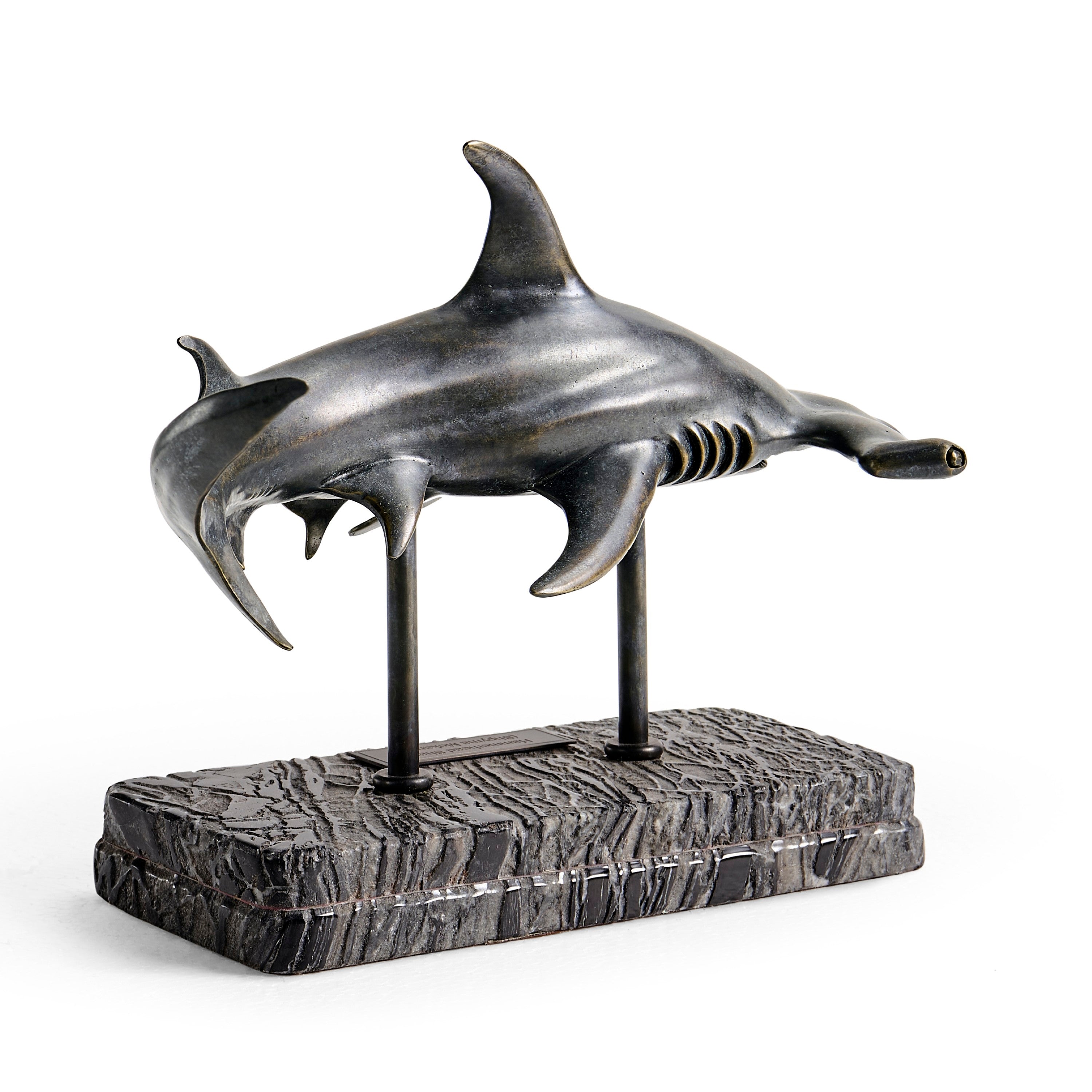 Jonathan Charles Hammerhead Shark C Shape Bronze Statue