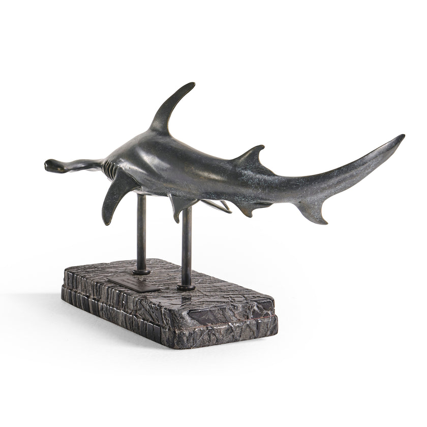 Jonathan Charles Hammerhead Shark C Shape Bronze Statue
