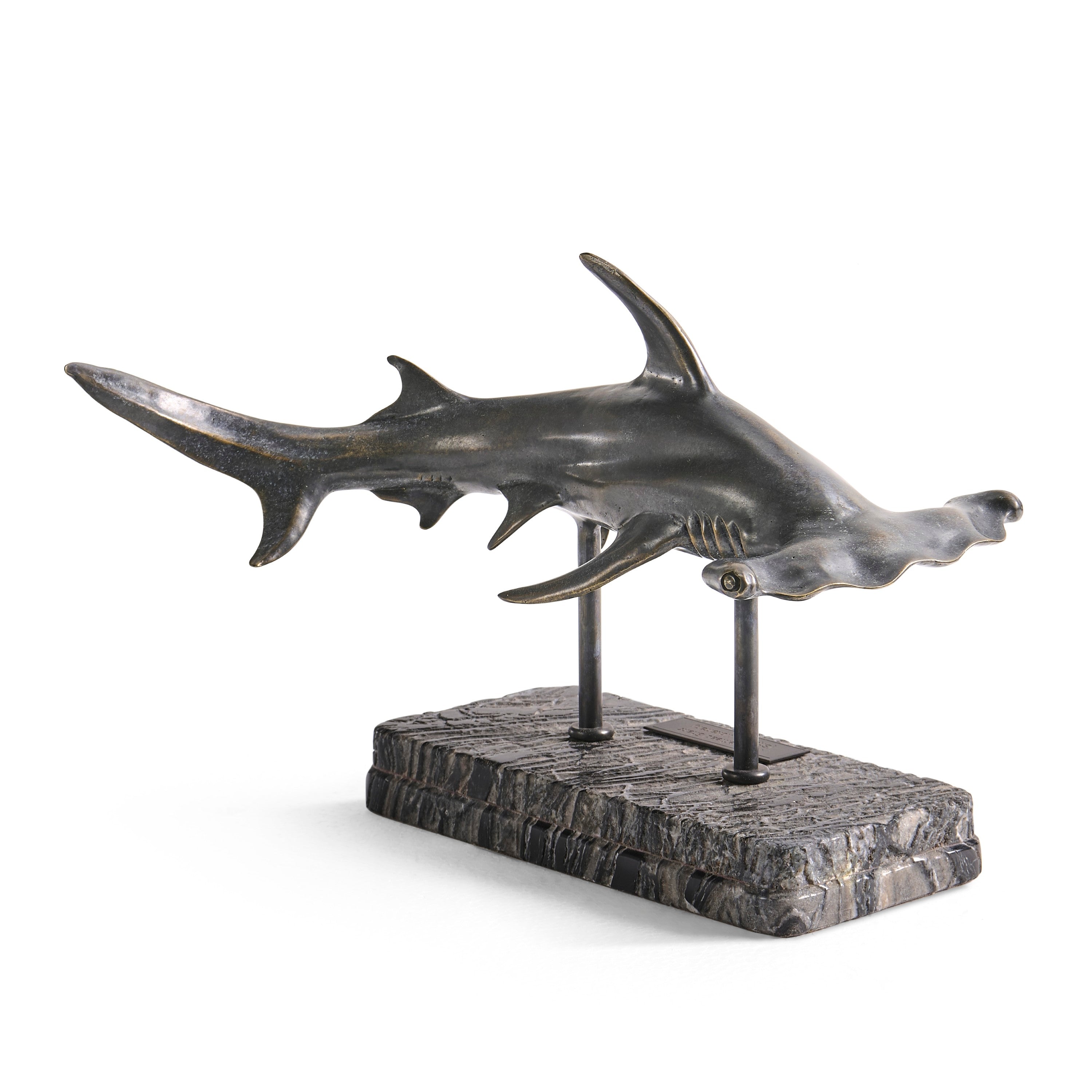 Jonathan Charles Hammerhead Shark C Shape Bronze Statue