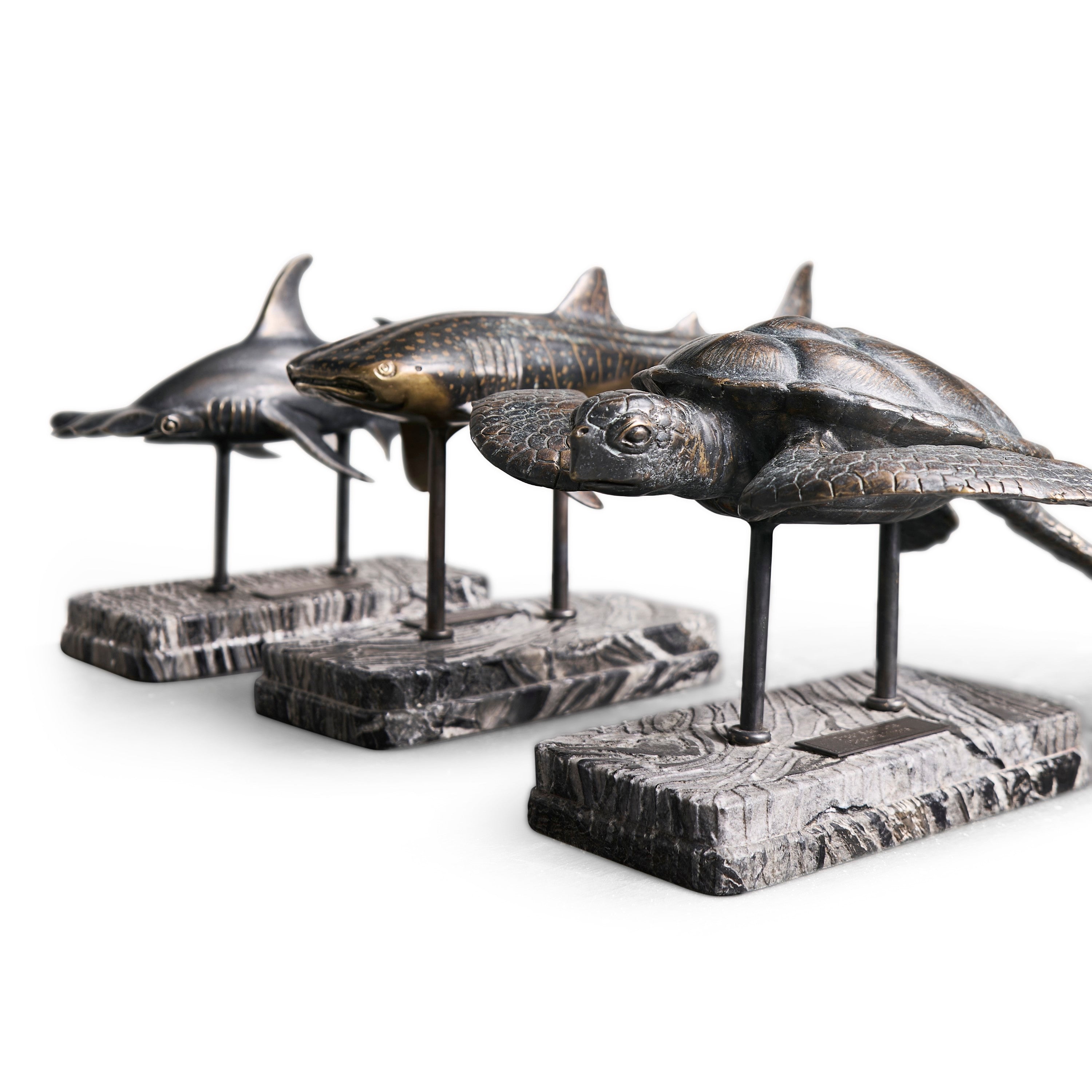 Jonathan Charles Sea Tortoise Bronze Statue