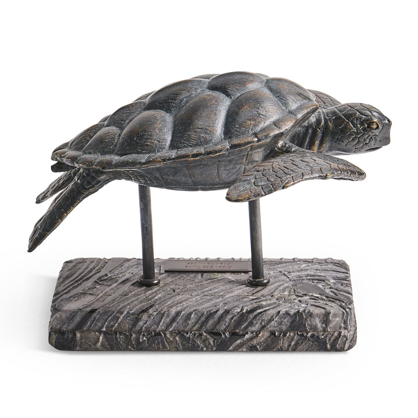 Jonathan Charles Sea Tortoise Bronze Statue