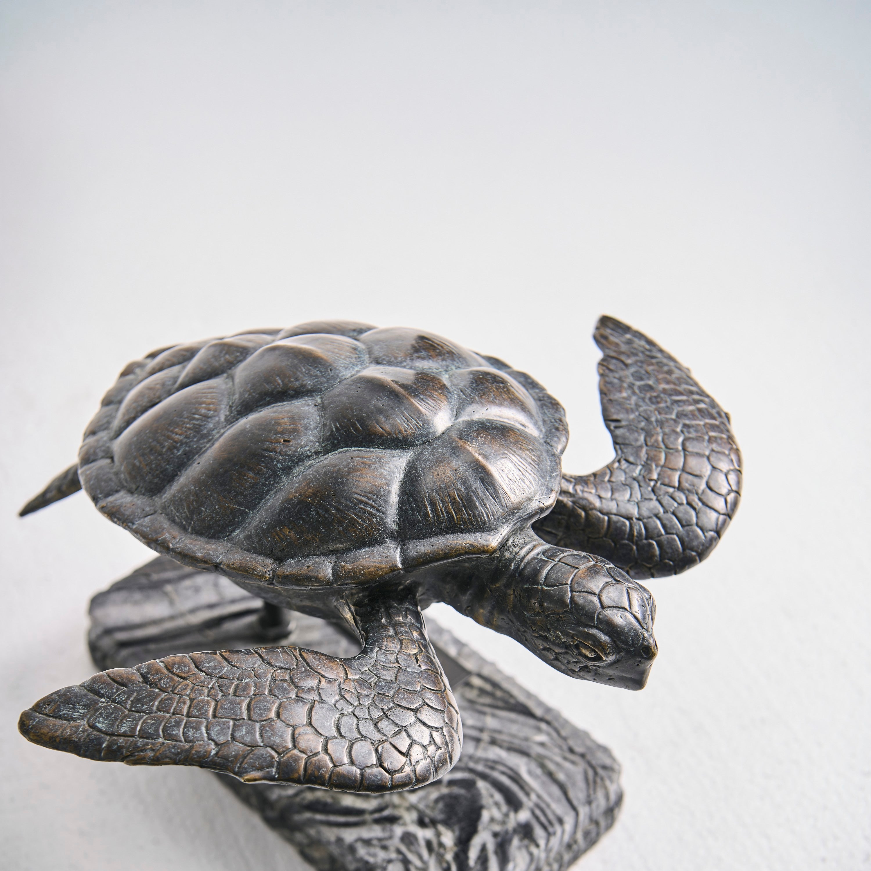 Jonathan Charles Sea Tortoise Bronze Statue