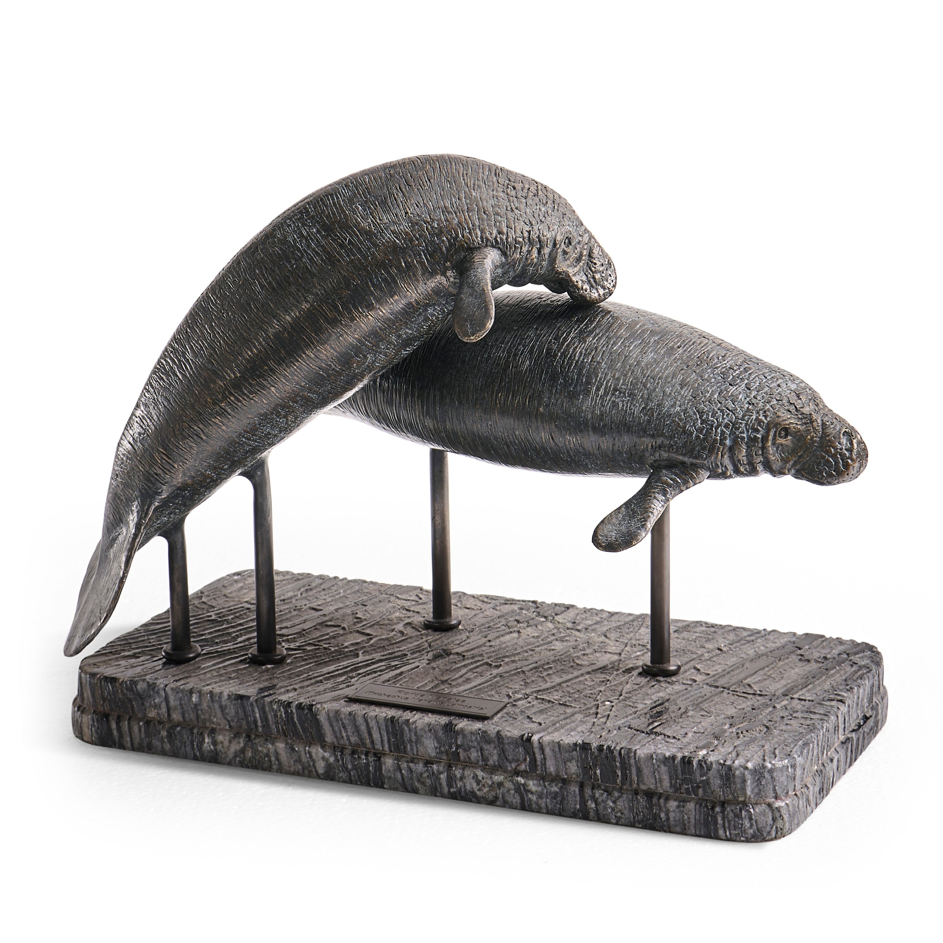 Jonathan Charles Raised Manatee Bronze Statue