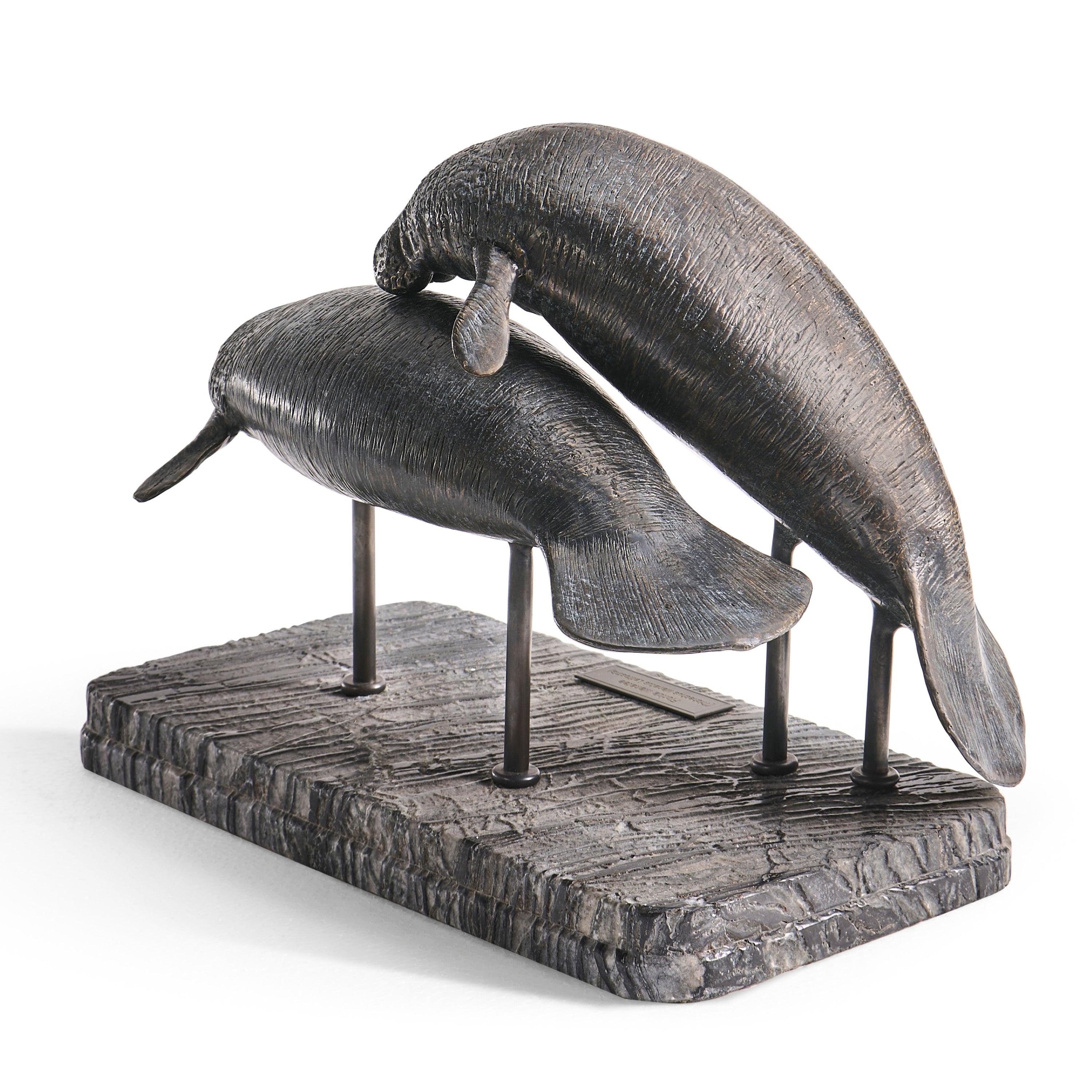Jonathan Charles Raised Manatee Bronze Statue