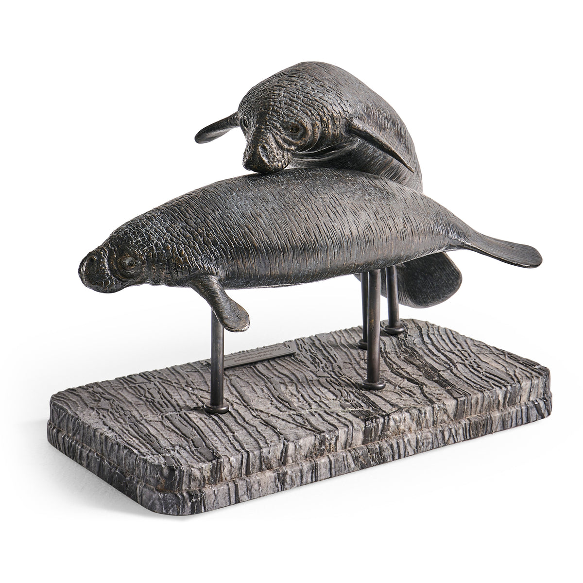 Jonathan Charles Raised Manatee Bronze Statue