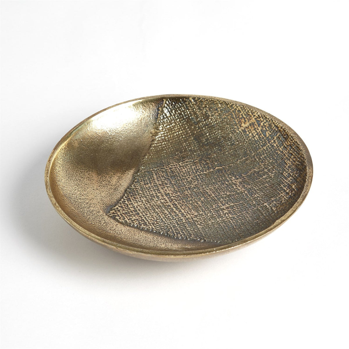 Global Views Linen Round Tray - Brass