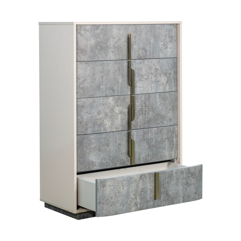Michael Amini Pavira 5-Drawer Chest - Stone