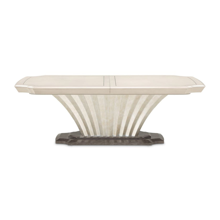 Michael Amini Fantosini Pedestal Dining Table - Silver Mist