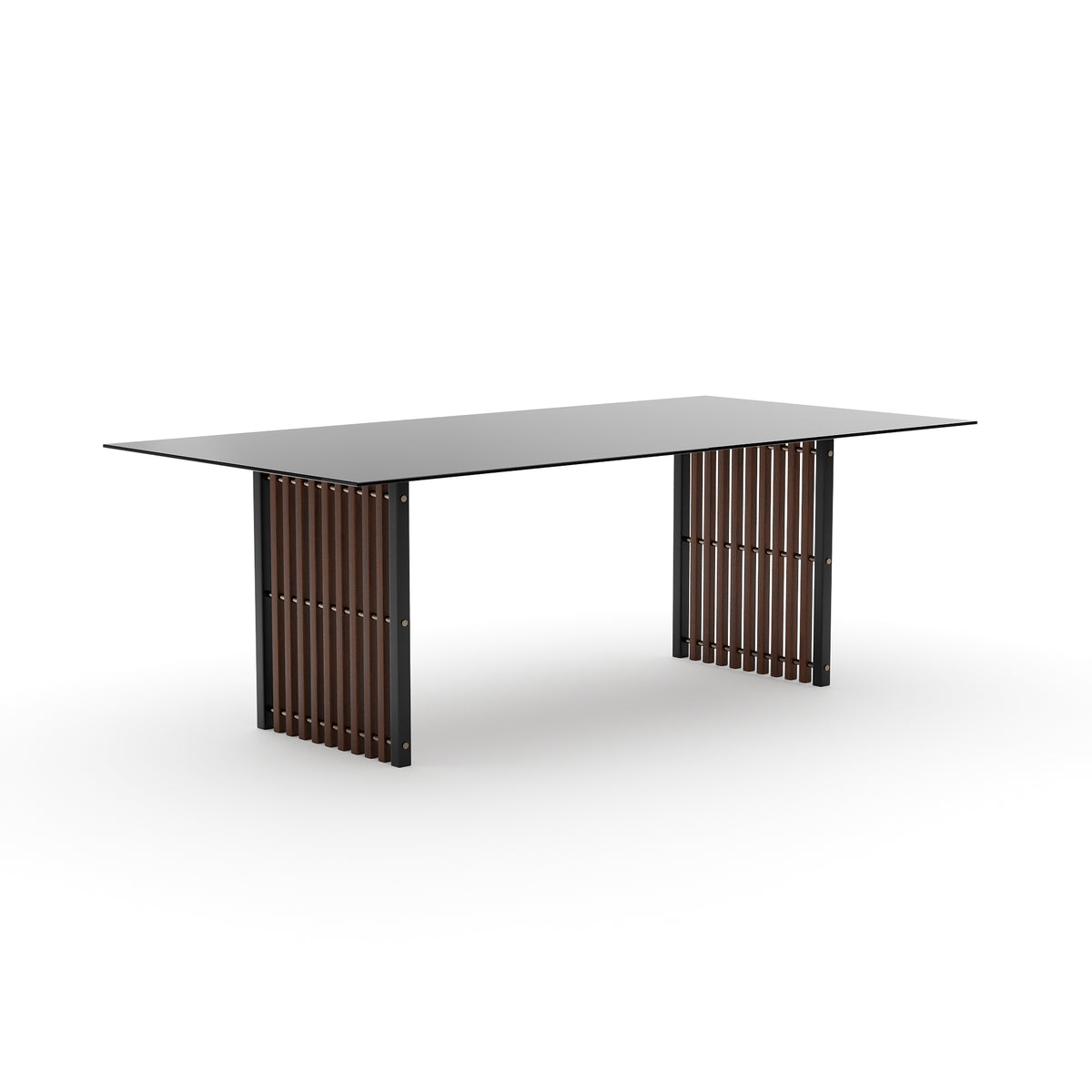 Caracole Pinstripe Dark Slatted Dining Table