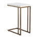 Sunpan Sawyer End Table - Antique Brass - White