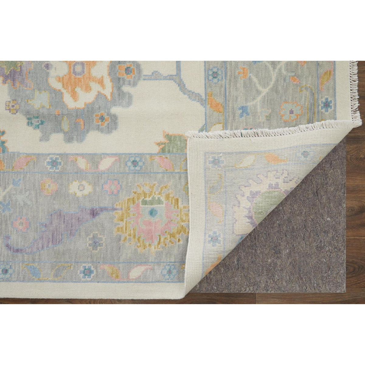 Feizy Karina 69G9F Transitional Floral & Botanical Rug in Ivory/Orange/Blue