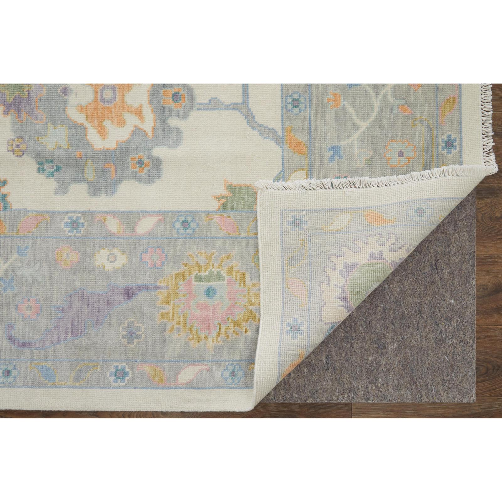 Feizy Karina 69G9F Transitional Floral & Botanical Rug in Ivory/Orange/Blue