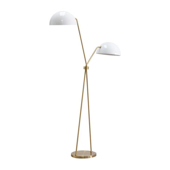 Sunpan Faven Floor Lamp - Brass - White