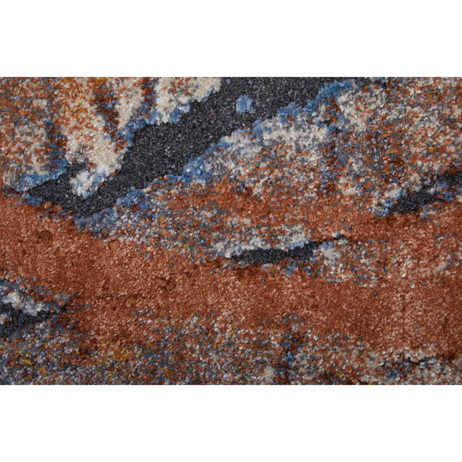 Feizy Gilmore 39MPF Modern Watercolor Rug in Blue/Orange/Gray