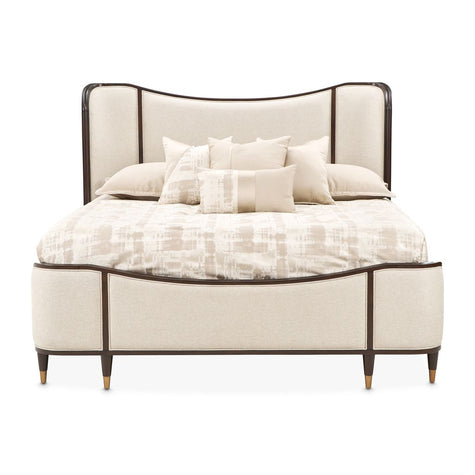 Michael Amini Camellia Field Queen Upholstered Bed - Warm Pecan