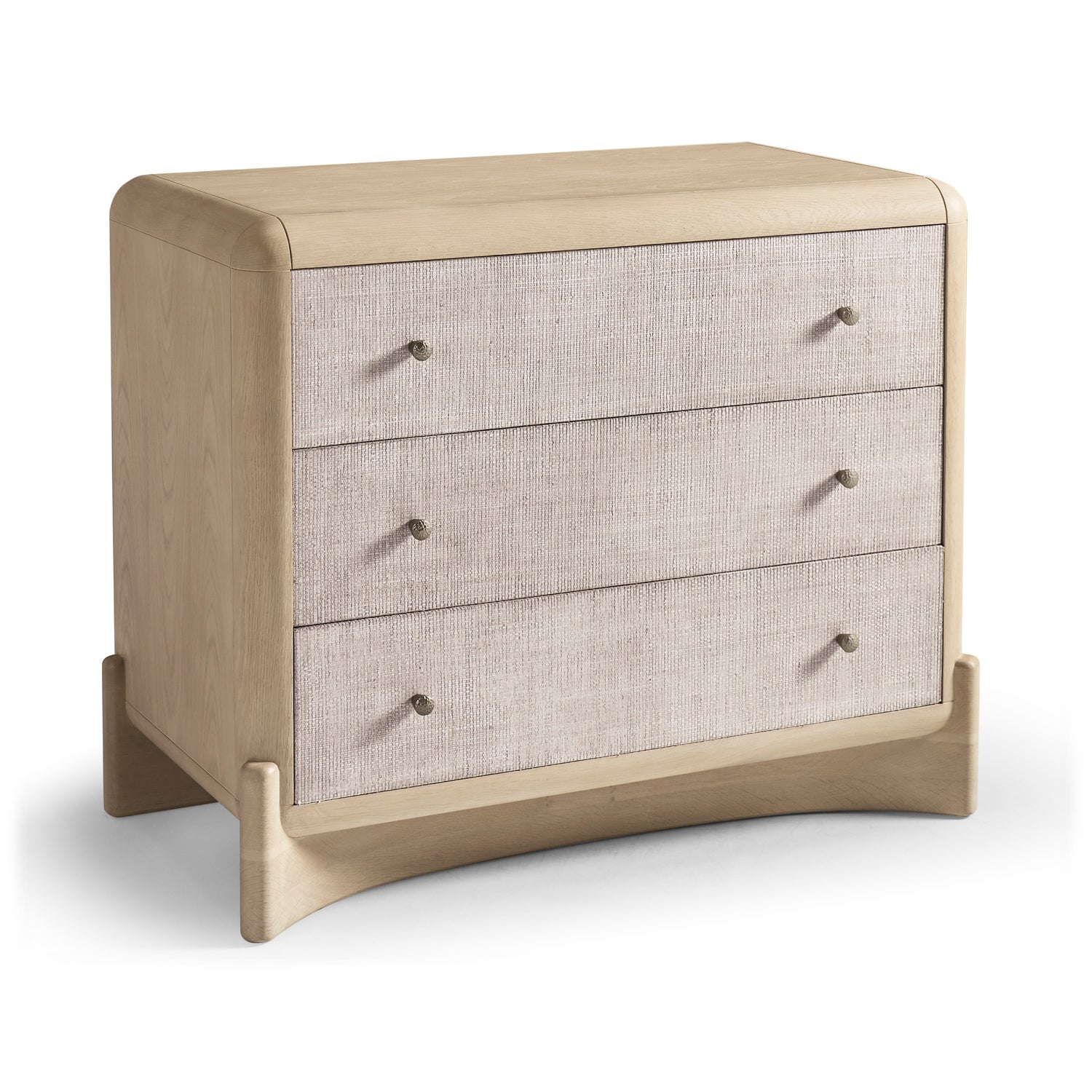 Jonathan Charles Keel Raffia Three Drawer Nightstand