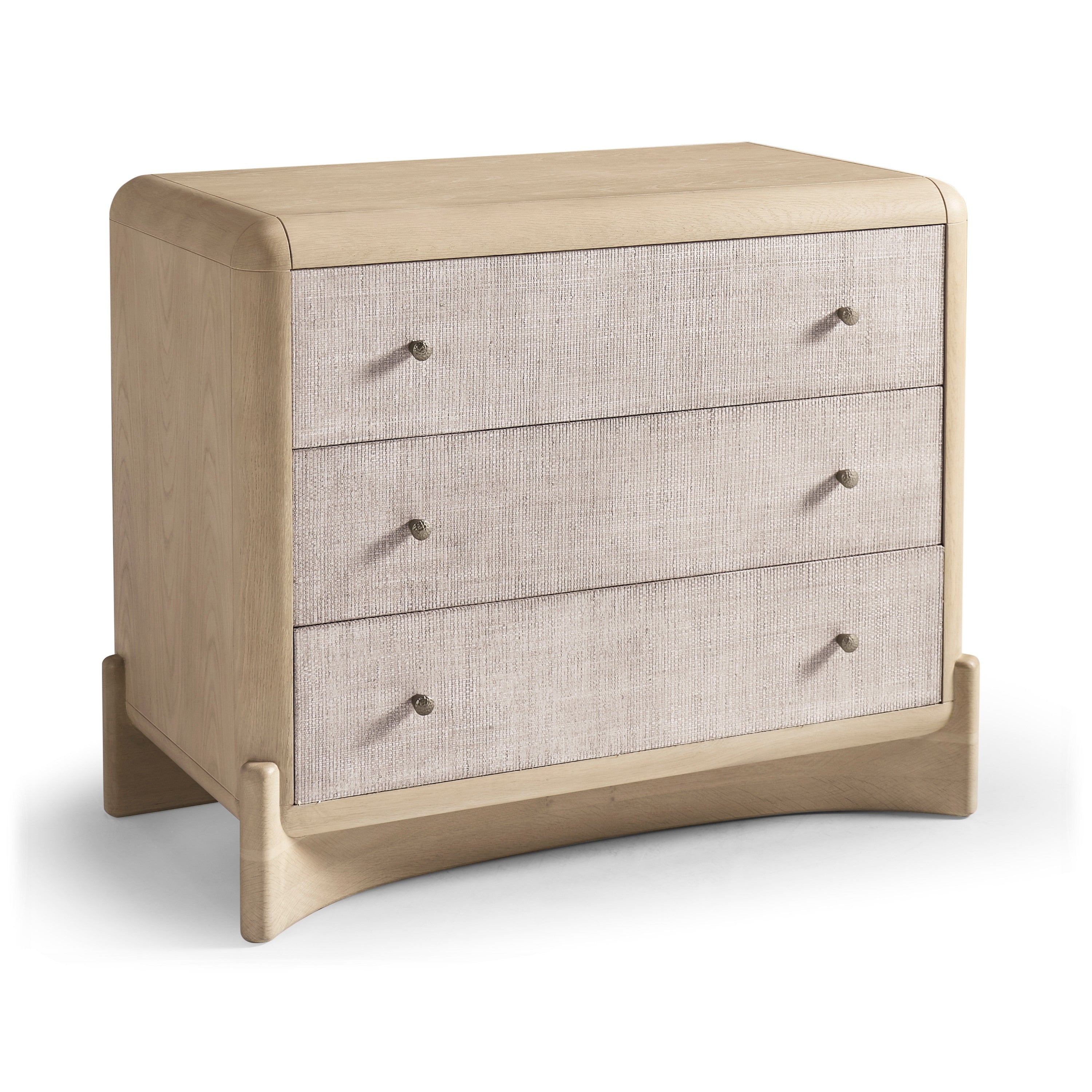 Jonathan Charles Keel Raffia Three Drawer Nightstand