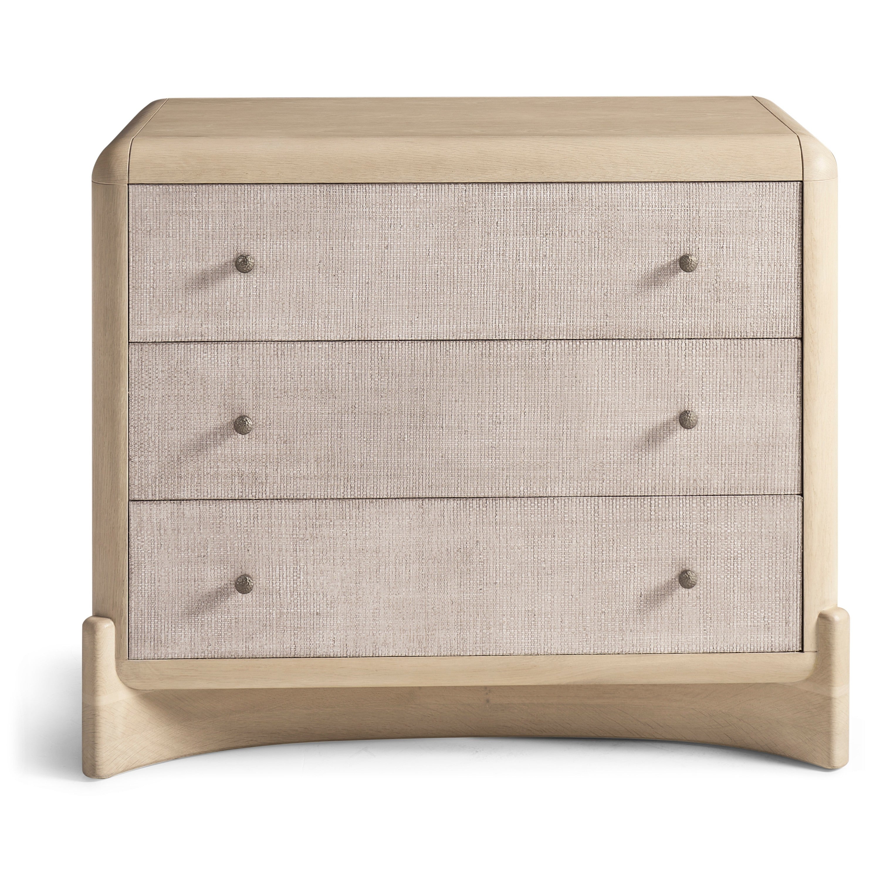 Jonathan Charles Keel Raffia Three Drawer Nightstand