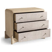 Jonathan Charles Keel Raffia Three Drawer Nightstand