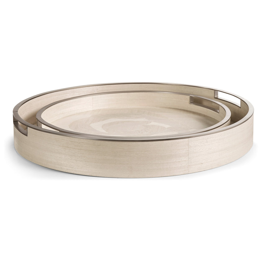 Jonathan Charles Tidepool Round Tray Set of 2