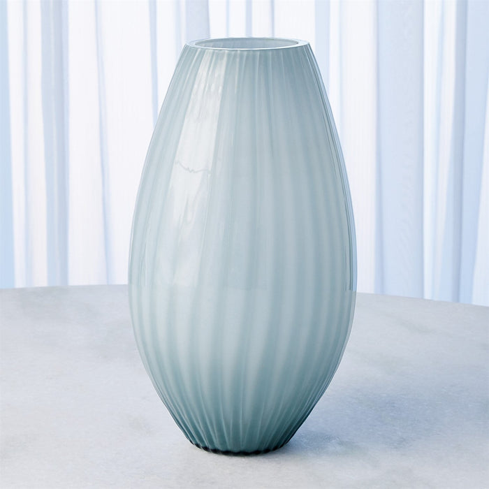 Global Views Cased Glass Stripe Vase - Blue