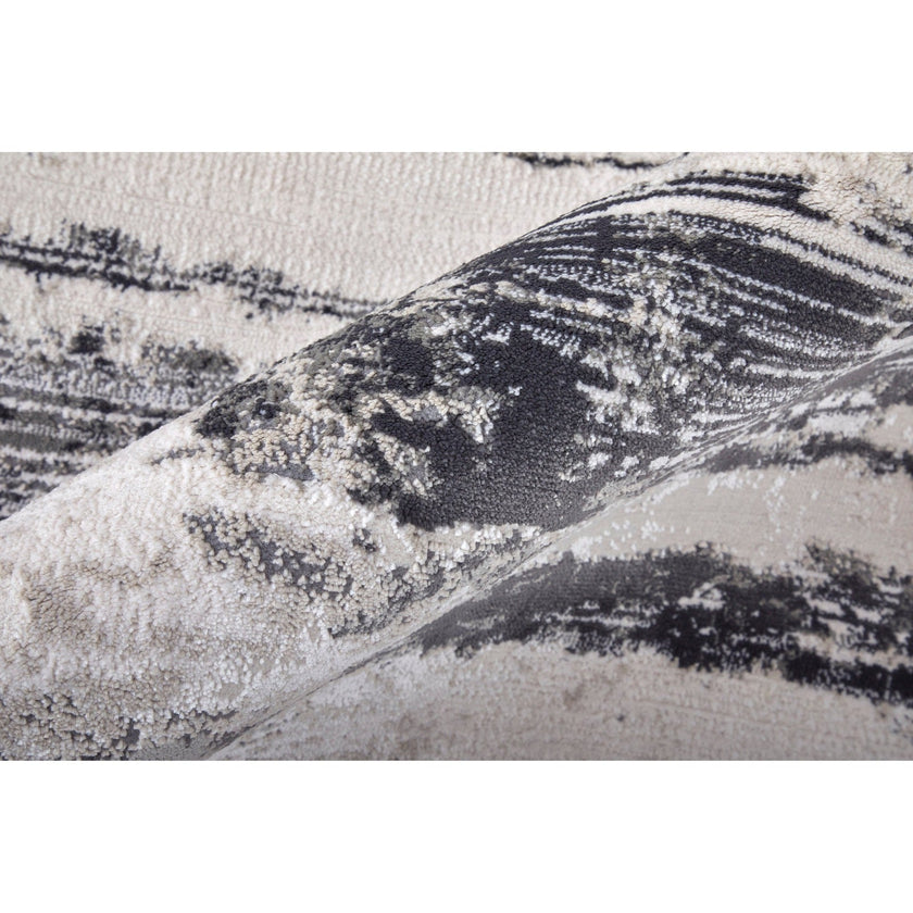 Feizy Prasad 39N9F Modern Abstract in Ivory/Gray/Taupe