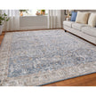 Feizy Pasha 39M4F Transitional Ikat in Blue/Taupe/Ivory