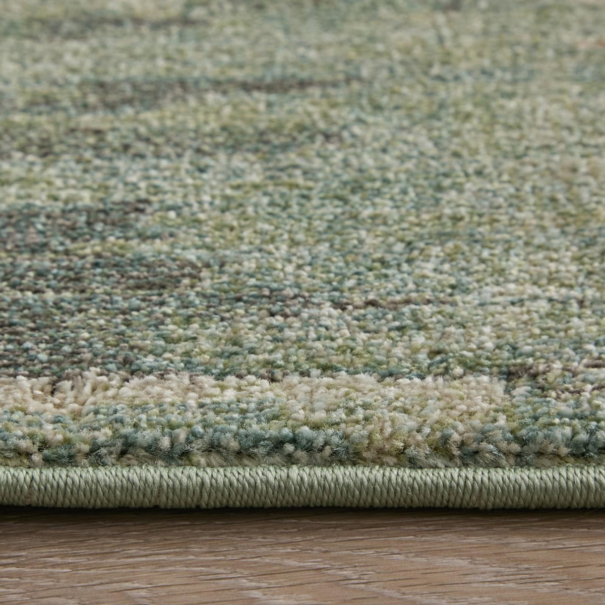 Feizy Eden 39QYF Modern Abstract Rug in Green/Ivory/Brown