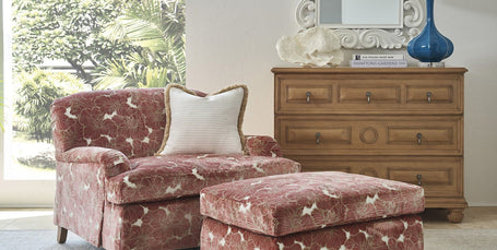 Barclay Butera Upholstery Athos Ottoman With Pewter Casters