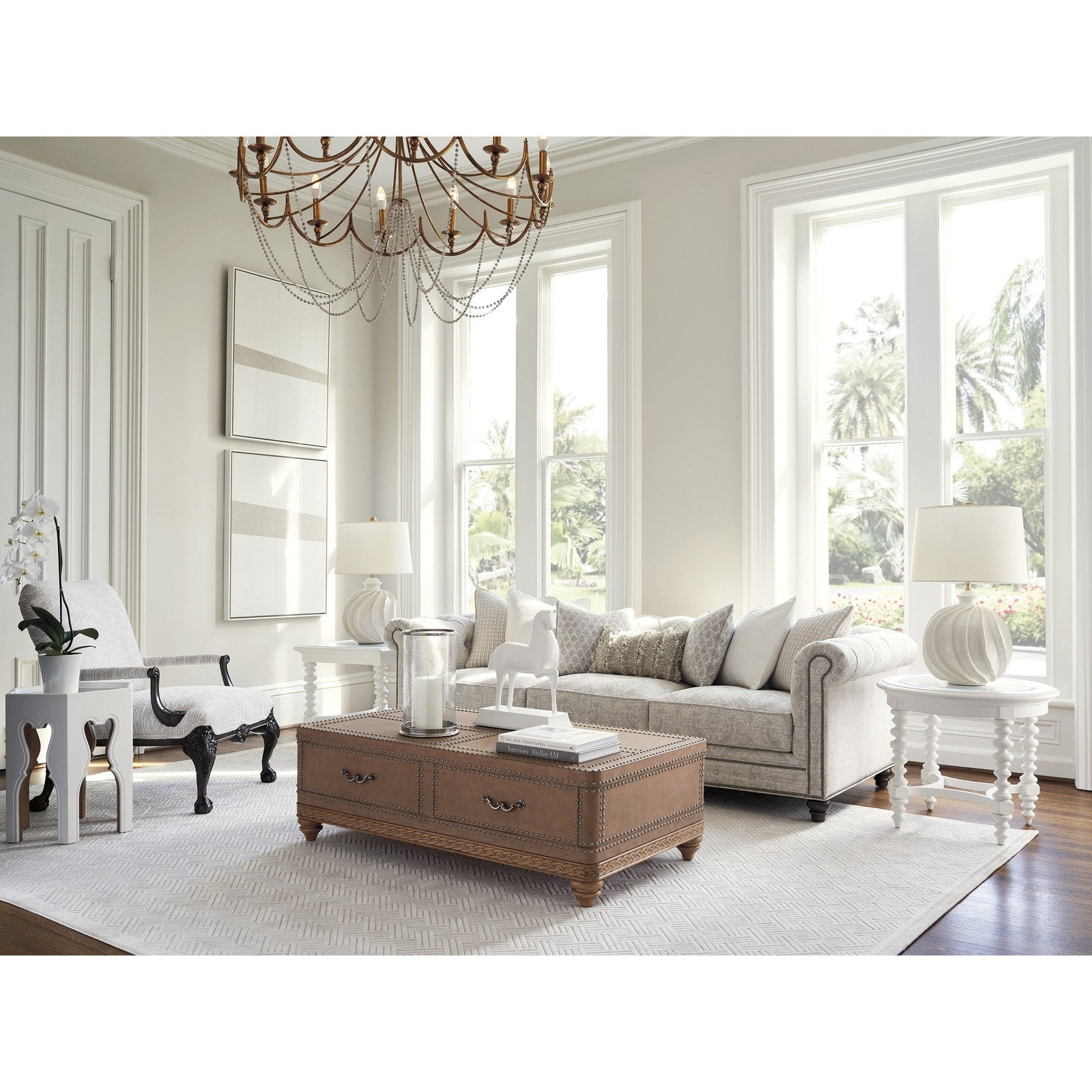 Barclay Butera Villa Blanca Bilbao Hexagonal End Table