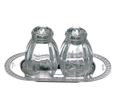 Christofle Malmaison Sterling Silver Salt And Pepper Shaker Set On Tray