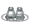 Christofle Malmaison Sterling Silver Salt And Pepper Shaker Set On Tray