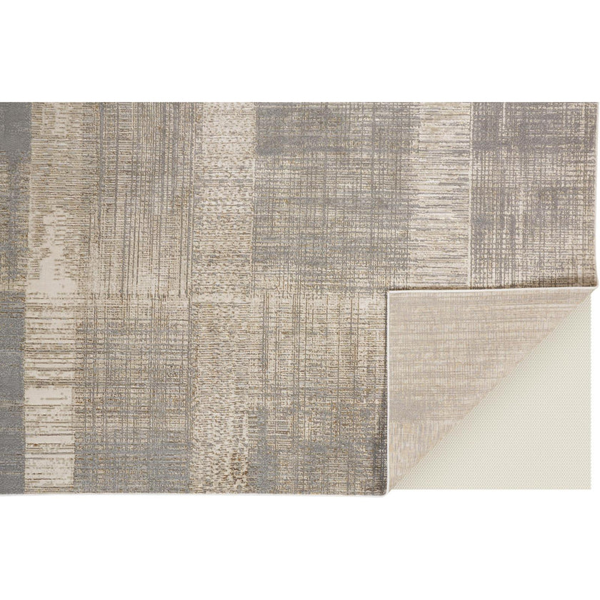 Feizy Aura 3736F Modern Abstract Rug in Gray/Ivory