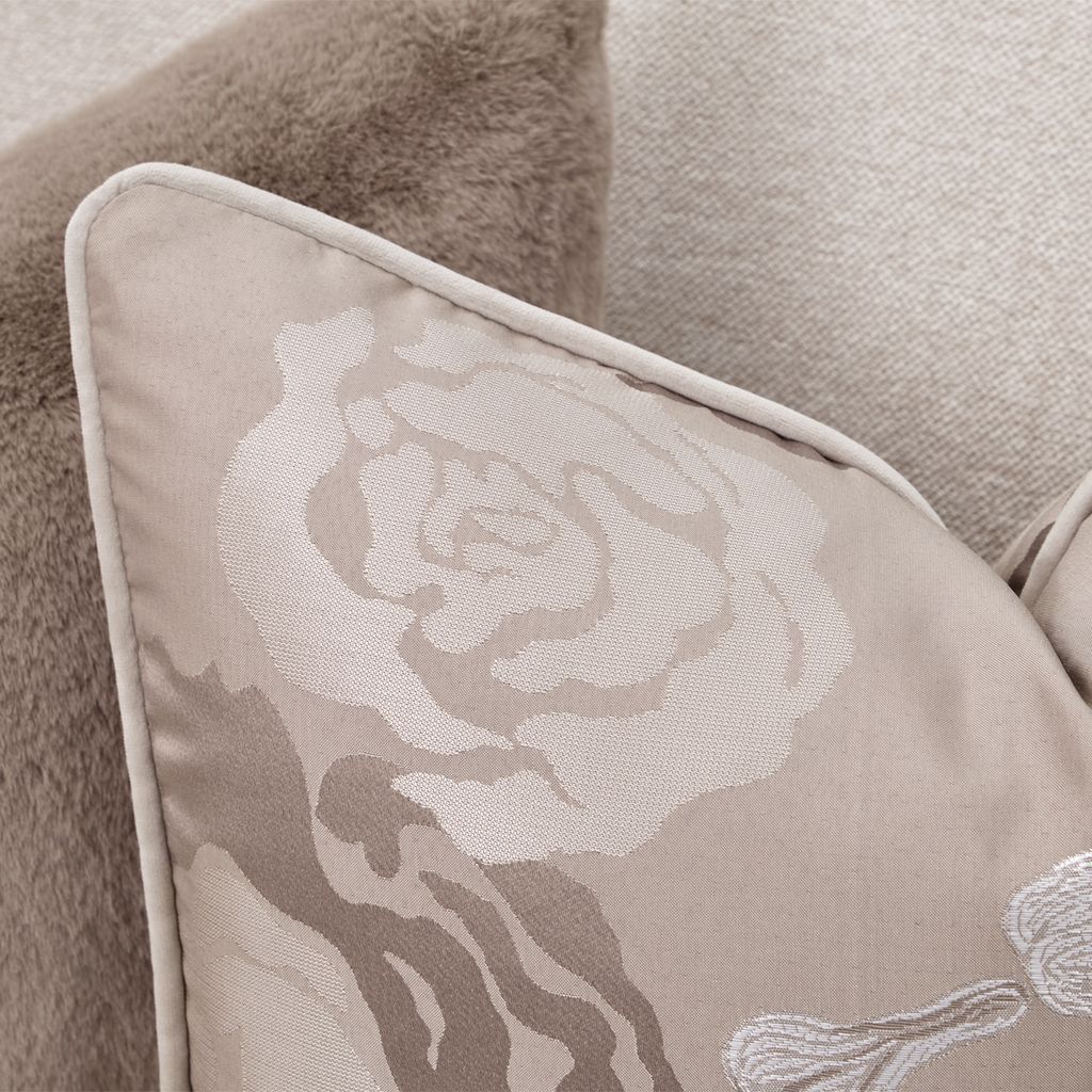 Michael Amini Camellia Field 3-Piece Chenille Sofa - Linen/Warm Pecan