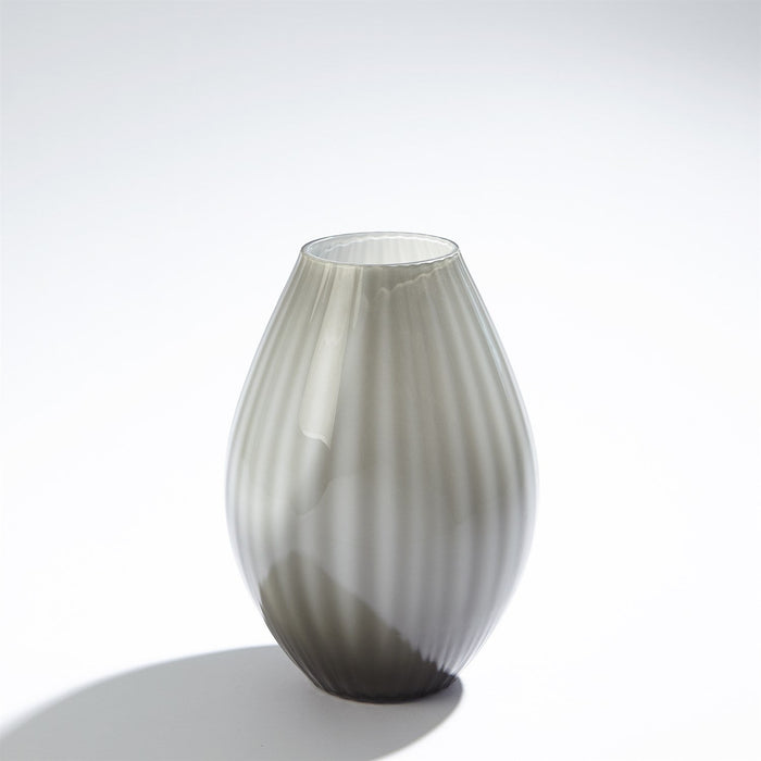 Global Views Cased Glass Stripe Vase - Grey