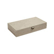 Global Views Marbled Leather D Ring Box - Light Grey