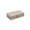 Global Views Marbled Leather D Ring Box - Light Grey