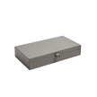 Global Views Marbled Leather D Ring Box - Dark Grey