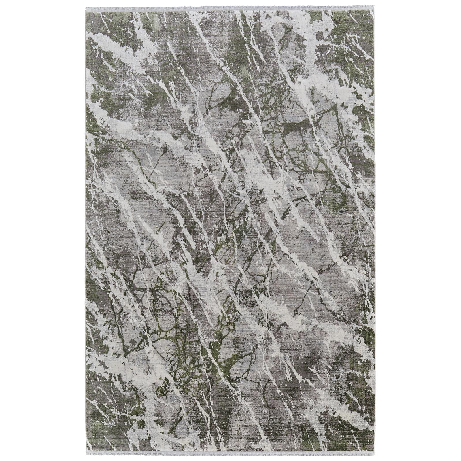 Feizy Cadiz 39N6F Modern Abstract Rug in Gray/Green/Taupe