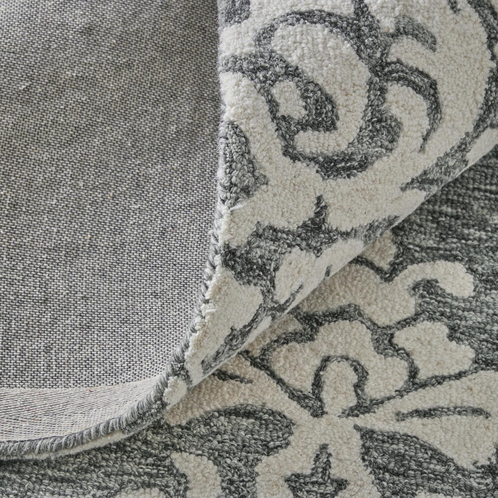 Feizy Belfort 8A26F Traditional Floral & Botanical Rug in Gray/Ivory/Black