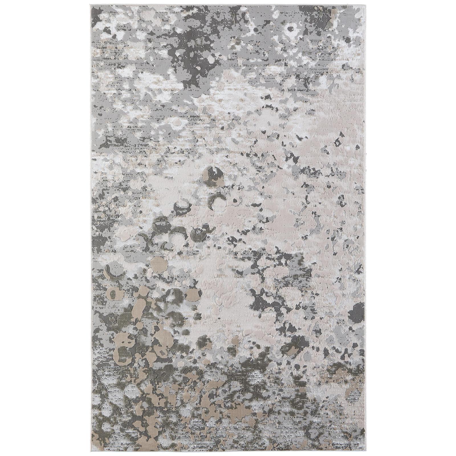 Feizy Micah 3336F Modern Abstract Rug in Silver/Gray/White