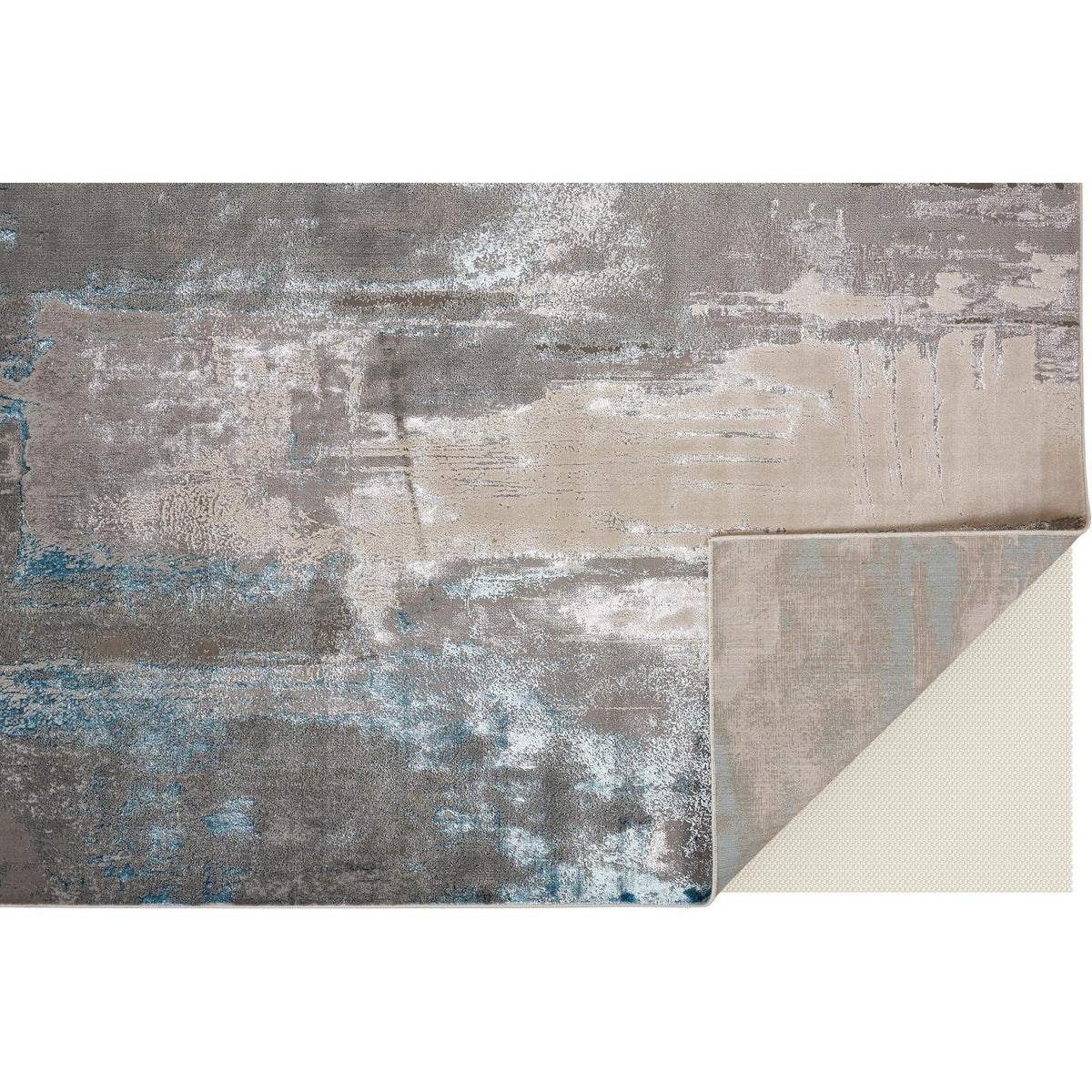 Feizy Azure 3406F Modern Abstract Rug in Gray/Ivory/Blue